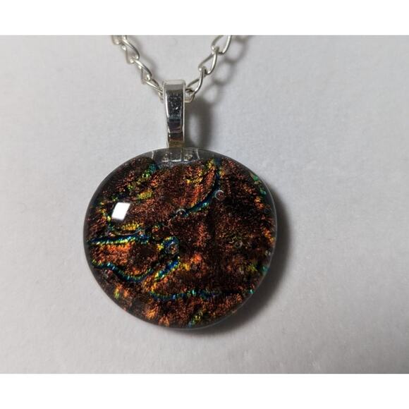 Artisan Dichroic Pendant + SP Chain Handmade - Picture 1 of 8